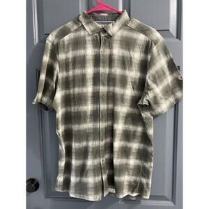 KUHL Women Size L Born In The Mountains Plaid Short Sleeve Button Down Shirt